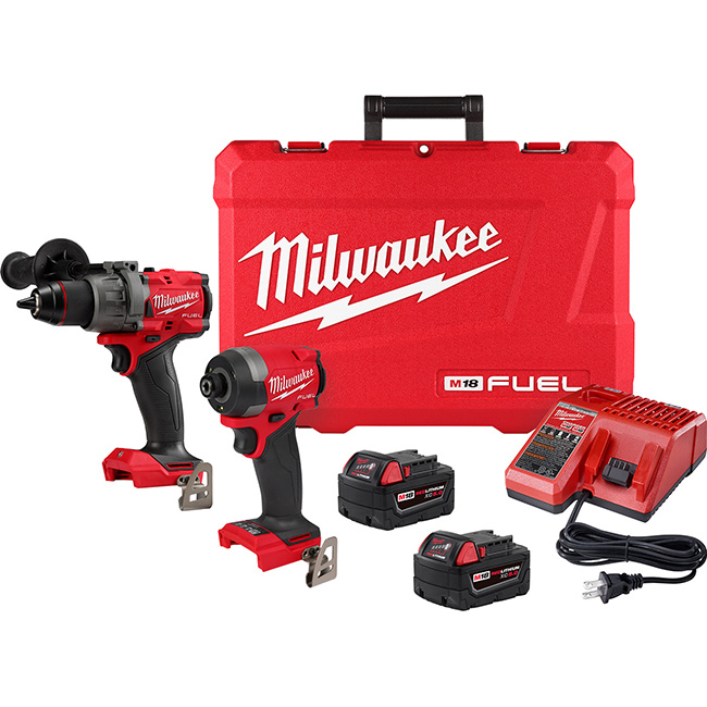 The Milwaukee M18 FUEL 2-Tool Combo Kit has the a hammer drill with  AutoStop Control Mode for enhanced safety and the Fastest Driving Impact Driver. from Columbia Safety