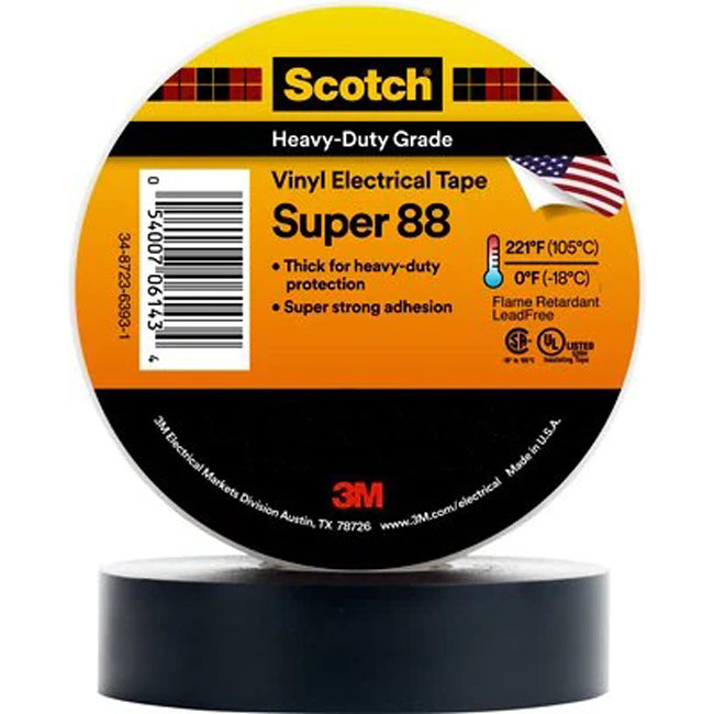 3M Scotch Super 88 Vinyl Electrical Tape,44 foot from Columbia Safety