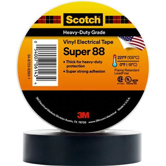 3M Scotch Super 88 Vinyl Heavy Duty Electrical Tape from Columbia Safety