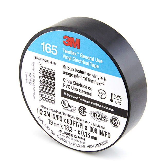 3M Temflex 165 General Use Vinyl Electrical Tape from Columbia Safety