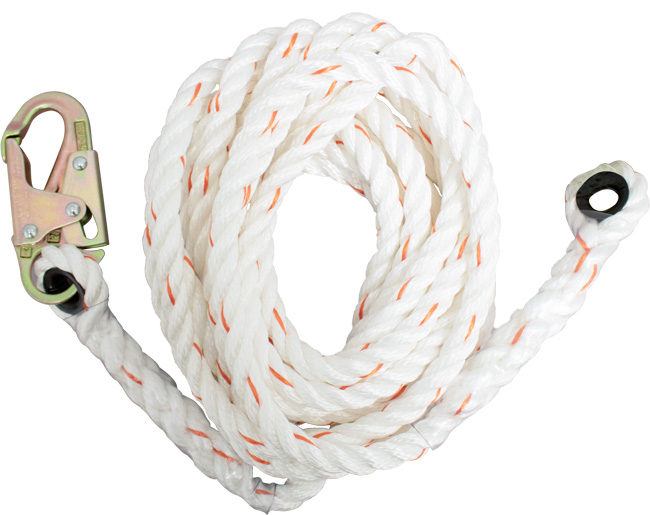French Creek Rope Lifeline w/ Thimble and Snaphook Ends from Columbia Safety