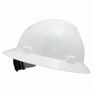 MSA V-Gard Protective Full Brim Hard Hat w/Fas-Trac Ratchet Suspension-White from Columbia Safety