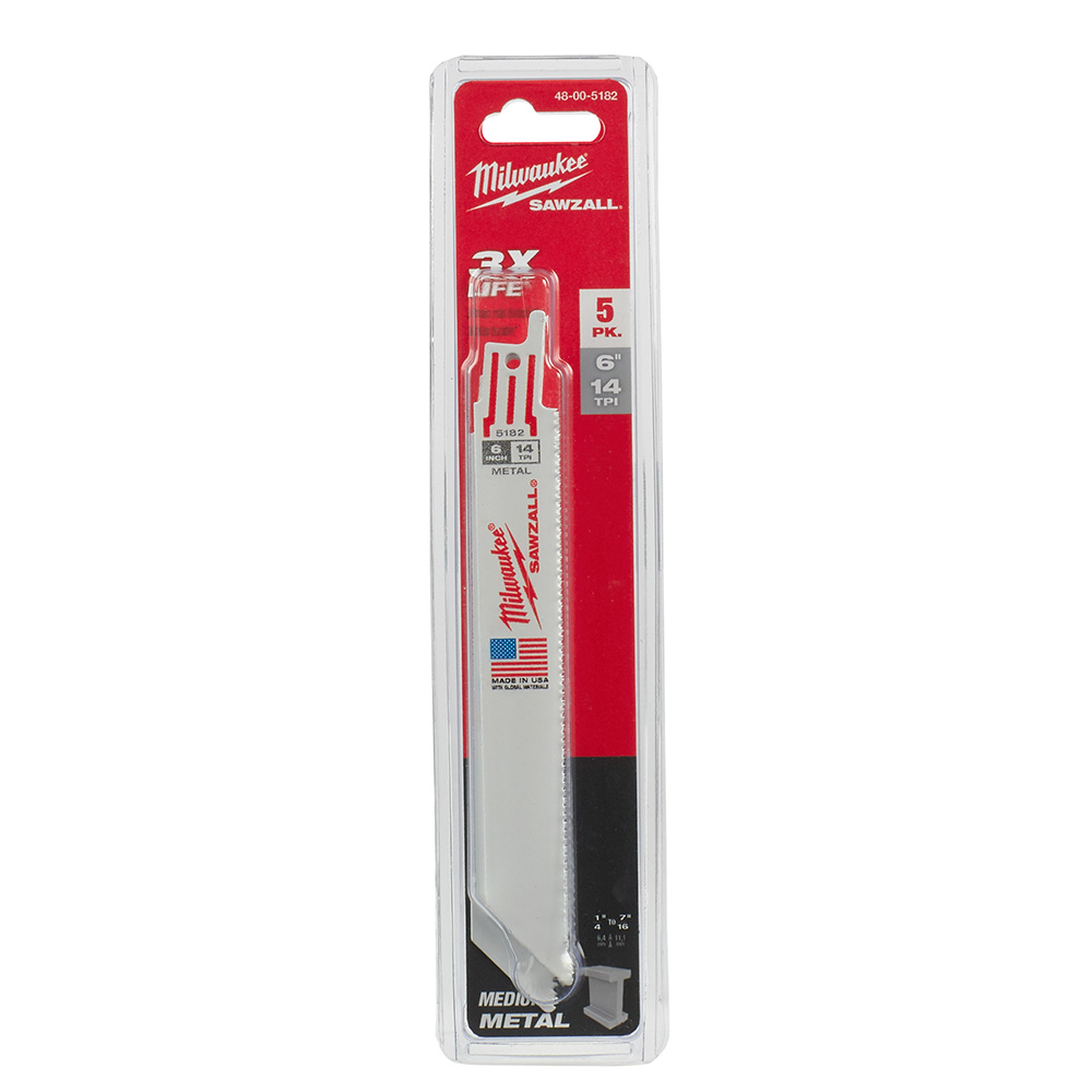 Milwaukee 14 TPI Thin Kerf Metal SAWZALL Blade (5 Pack) from Columbia Safety