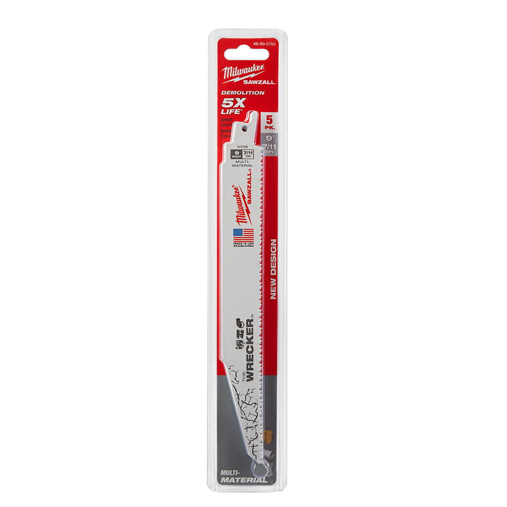 Milwaukee 8 TPI Multi-Material Wrecker SAWZALL Blade (5 Pack) from Columbia Safety