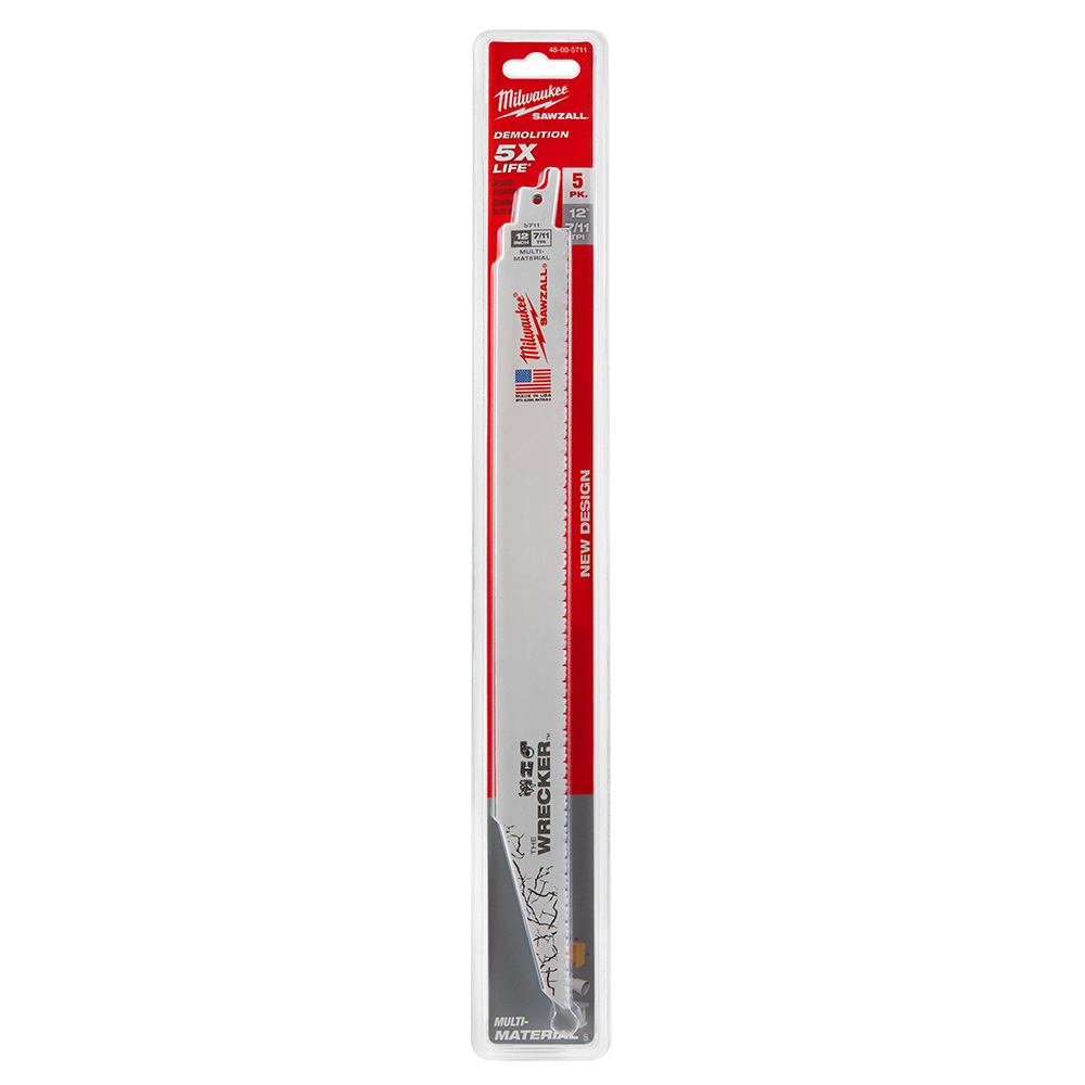 Milwaukee 12 inch 8 TPI Multi-Material Wrecker SAWZALL Blade (5 Pack) from Columbia Safety