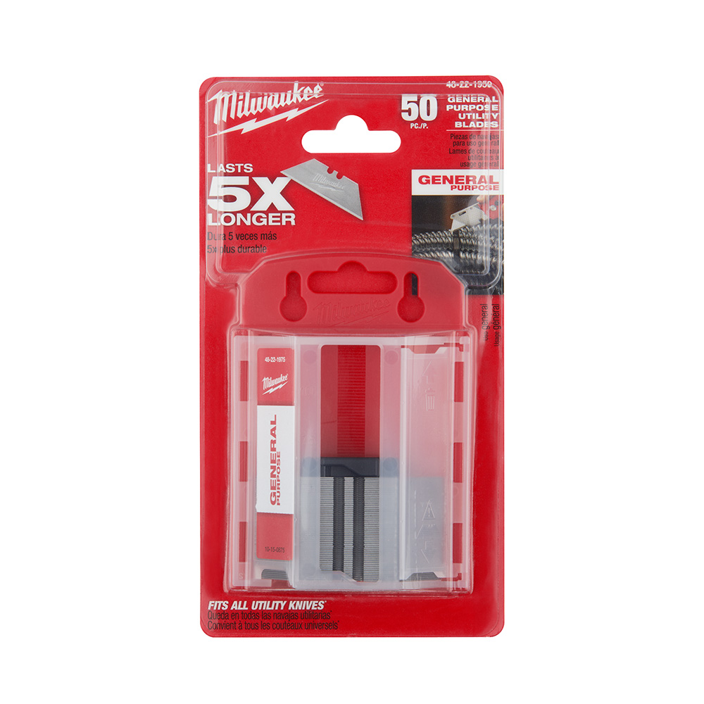 Milwaukee General Purpose Utility Blades with Dispenser (50 Pack) from Columbia Safety