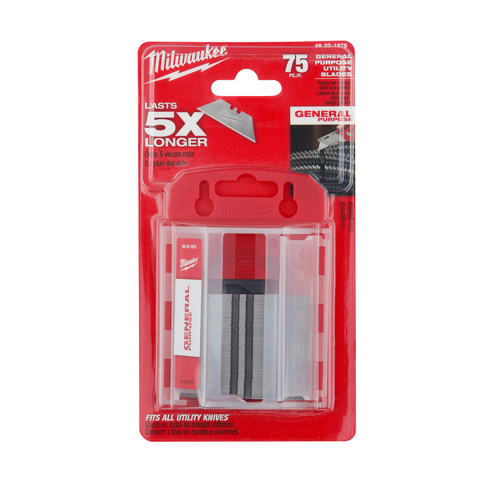 Milwaukee General Purpose Utility Blades with Dispenser (75 Pack) from Columbia Safety
