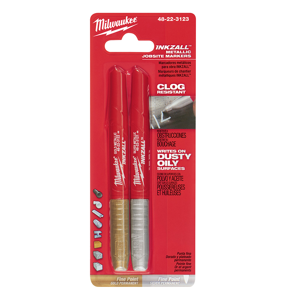 Milwaukee INKZALL Silver/Gold Fine Point Metallic Markers (2-Pack) from Columbia Safety