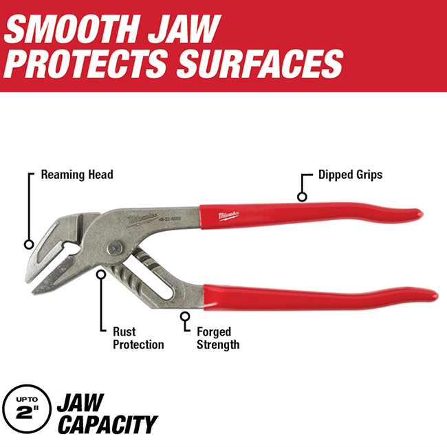 Milwaukee 10 Inch Smooth Jaw Pliers from Columbia Safety