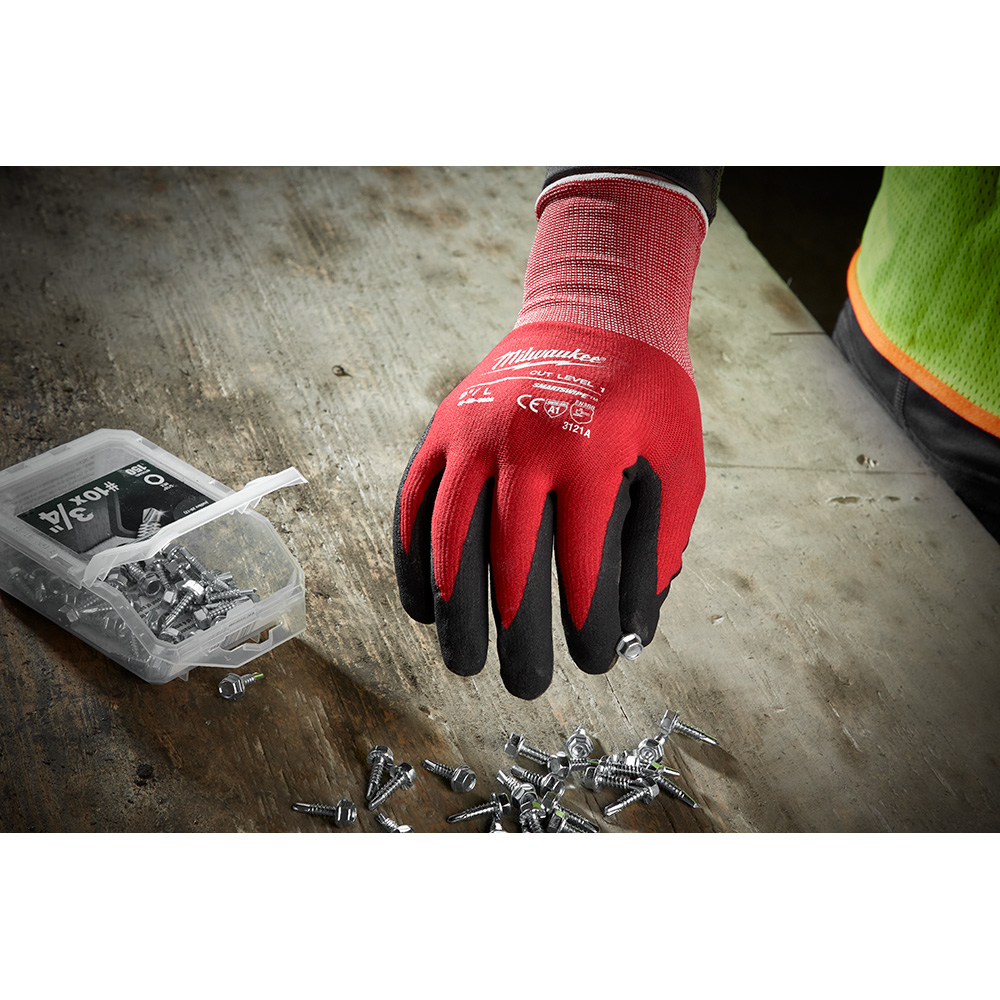 Milwaukee Nitrile Level 1 Cut Resistant Dipped Touchscreen Work Gloves from Columbia Safety