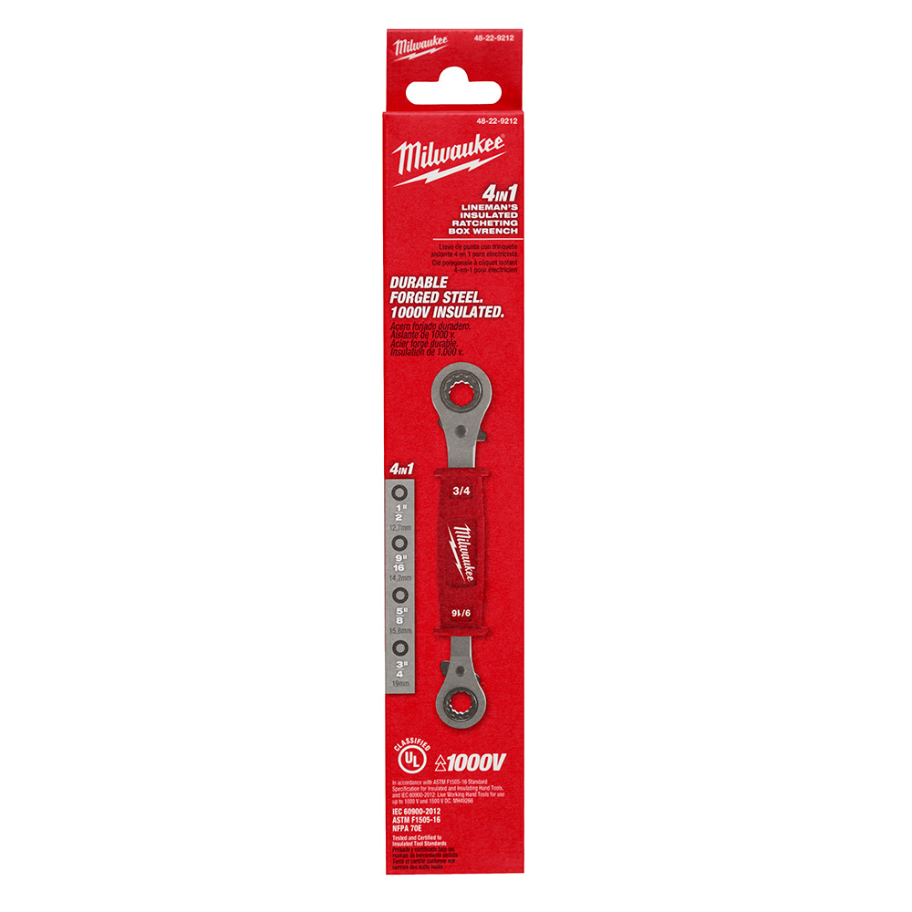 Milwaukee Lineman's 4-in-1 Insulated Ratcheting Box Wrench from Columbia Safety
