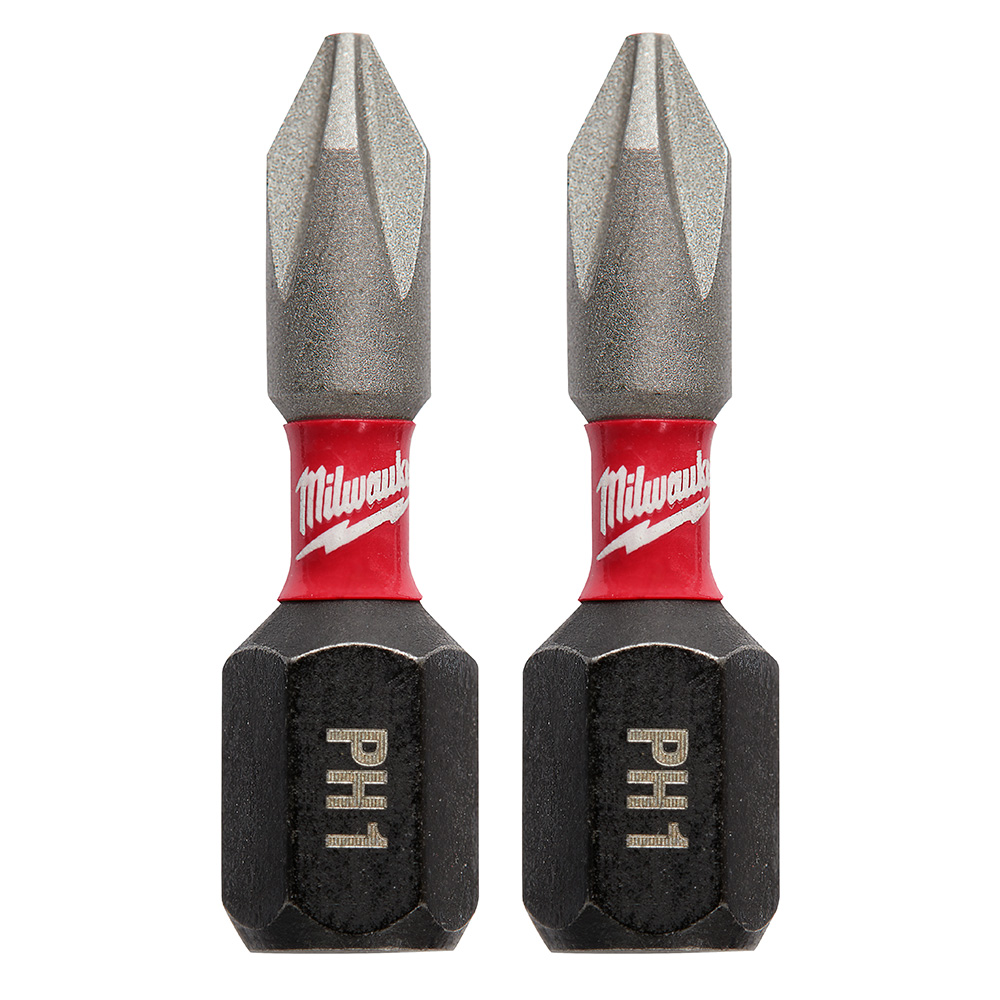 Milwaukee SHOCKWAVE Insert Bit Phillips #1 (2 Pack) from Columbia Safety