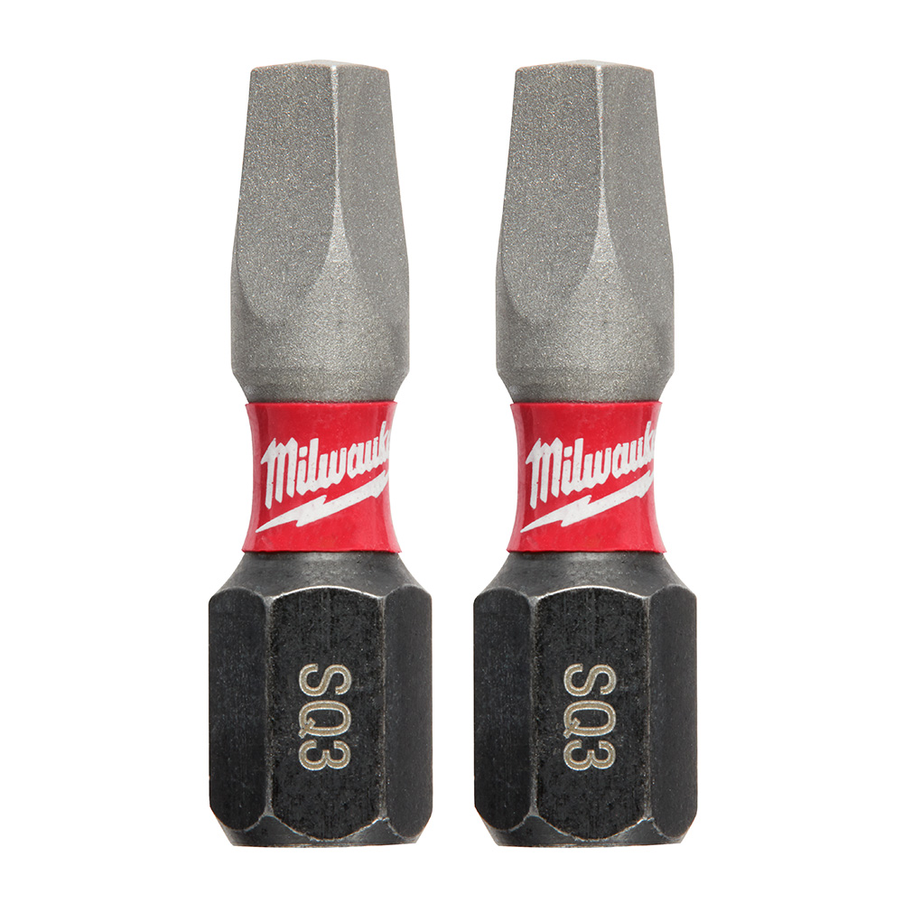 Milwaukee SHOCKWAVE Insert Bit Square Recess #3 (2 Pack) from Columbia Safety