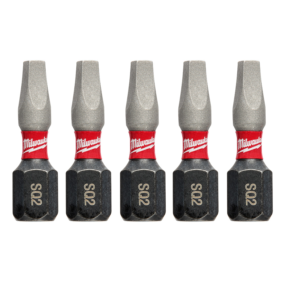 Milwaukee SHOCKWAVE Insert Bit Square Recess #2 (5 Pack) from Columbia Safety