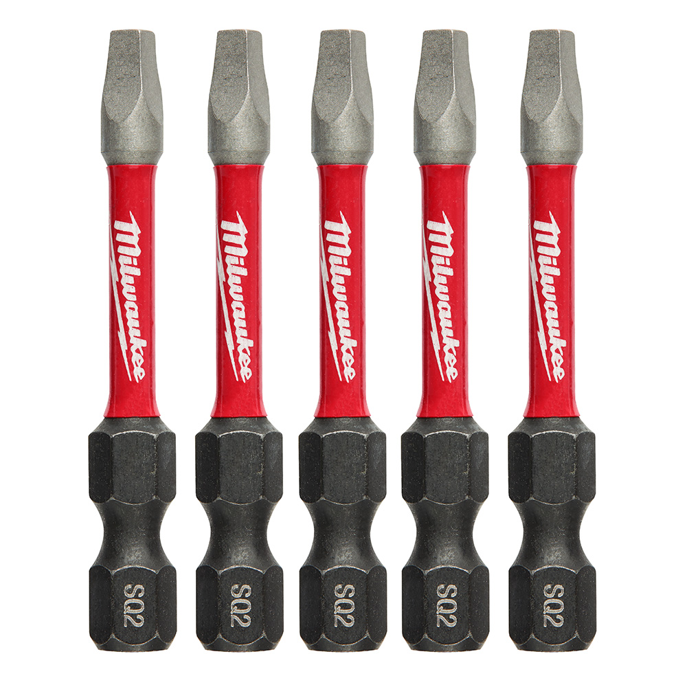 Milwaukee SHOCKWAVE Power Bit 2 Inch Square Recess #2 (5 Pack) from Columbia Safety