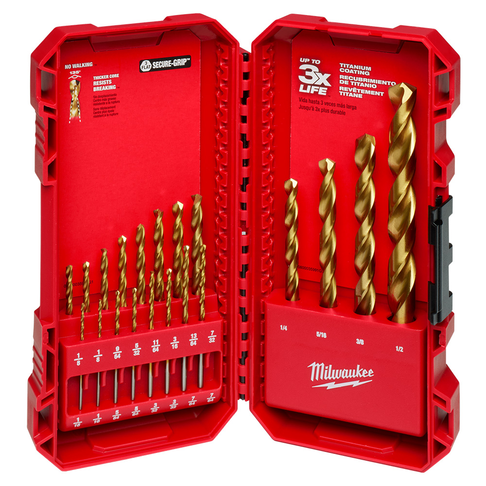 Milwaukee THUNDERBOLT Titanium 20 Piece Drill Bit SetMilwaukee THUNDERBOLT Titanium 20 Piece Drill Bit Set from Columbia Safety