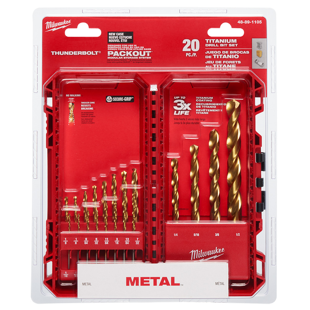 Milwaukee THUNDERBOLT Titanium 20 Piece Drill Bit Set from Columbia Safety