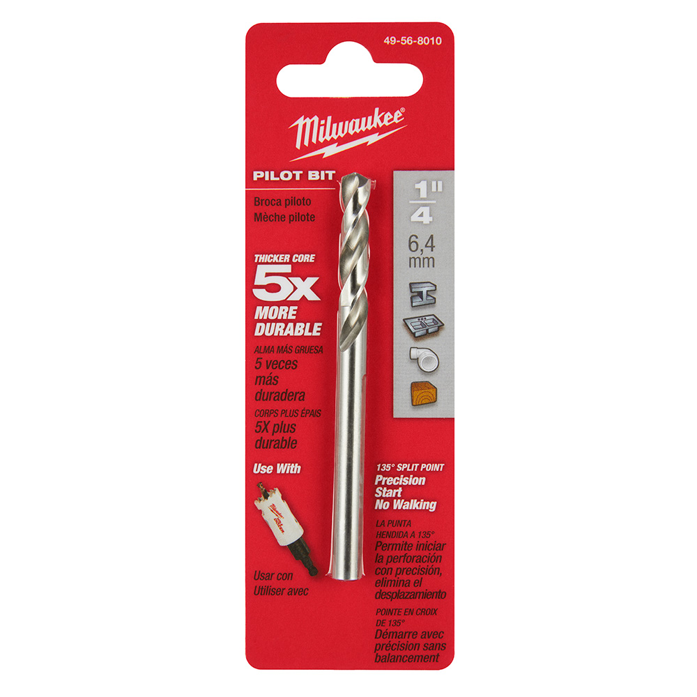 Milwaukee 1/4 inch x 3-1/2 inch High Speed Steel Pilot Bit from Columbia Safety