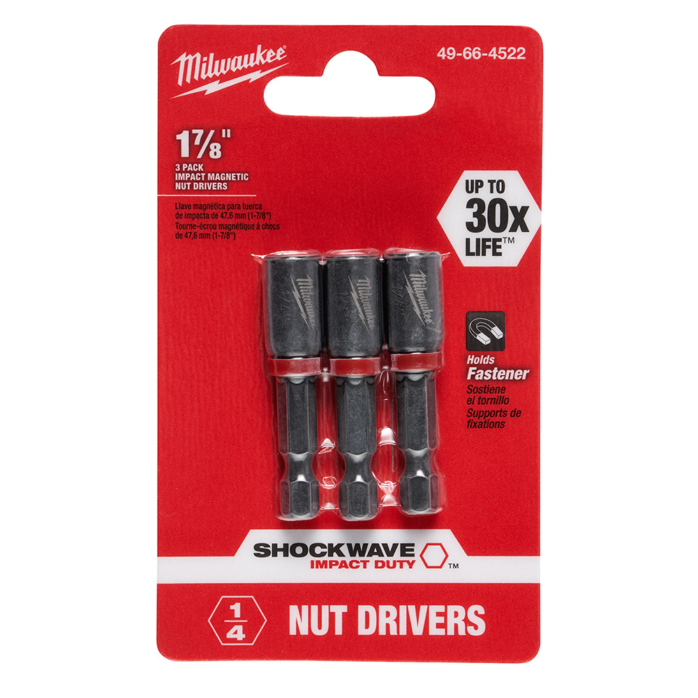Milwaukee 49-66-4522 Shockwave Magnetic Nut Driver - 1/4 in. - 3 Pack from Columbia Safety