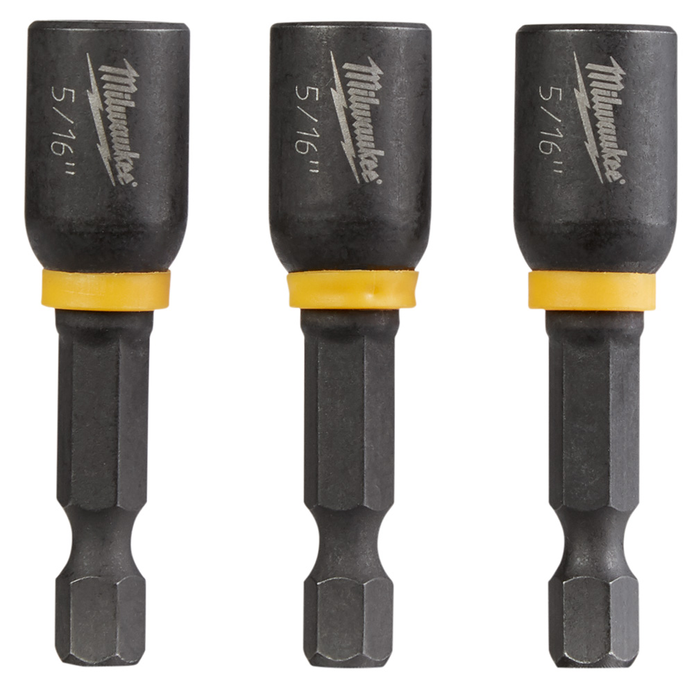 Milwaukee SHOCKWAVE 5/16 Inch x 1-7/8 Inch Magnetic Nut Driver (3 Pack) from Columbia Safety