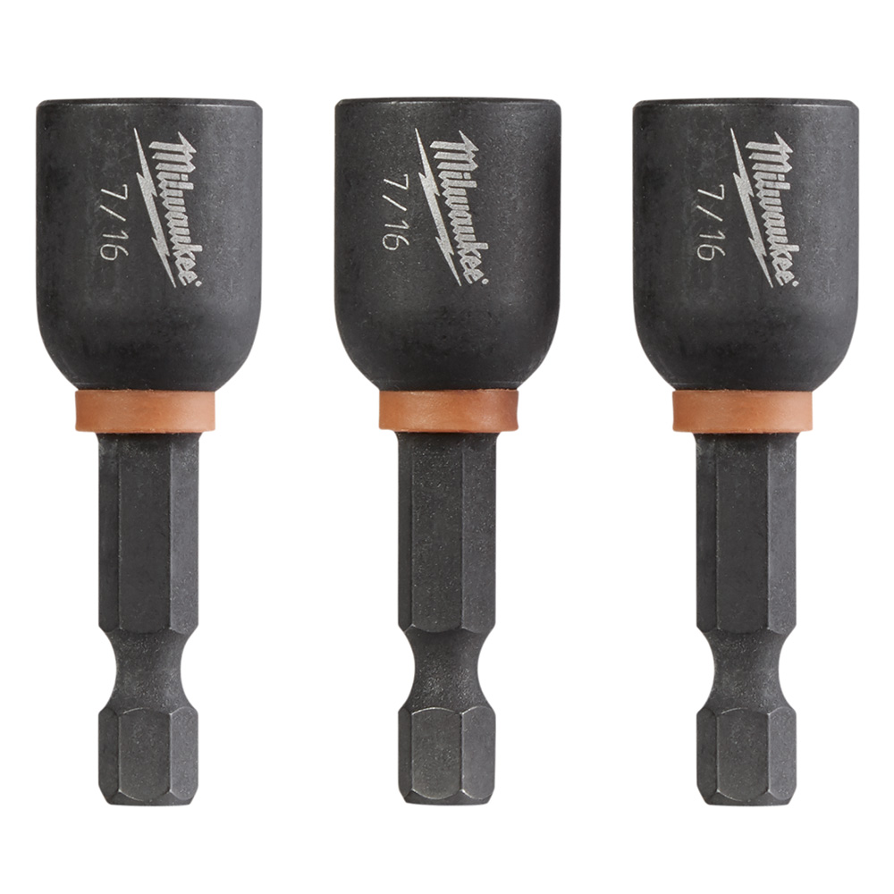 Milwaukee SHOCKWAVE 7/16 in. x 1-7/8 in. Magnetic Nut Driver (3 Pack) from Columbia Safety