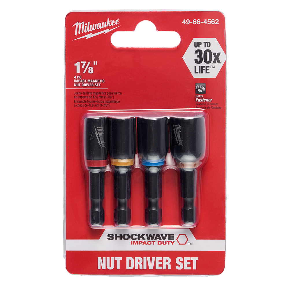 Milwaukee SHOCKWAVE Impact Duty 1-7/8 Inch 4 Piece Magnetic Nut Driver Set from Columbia Safety