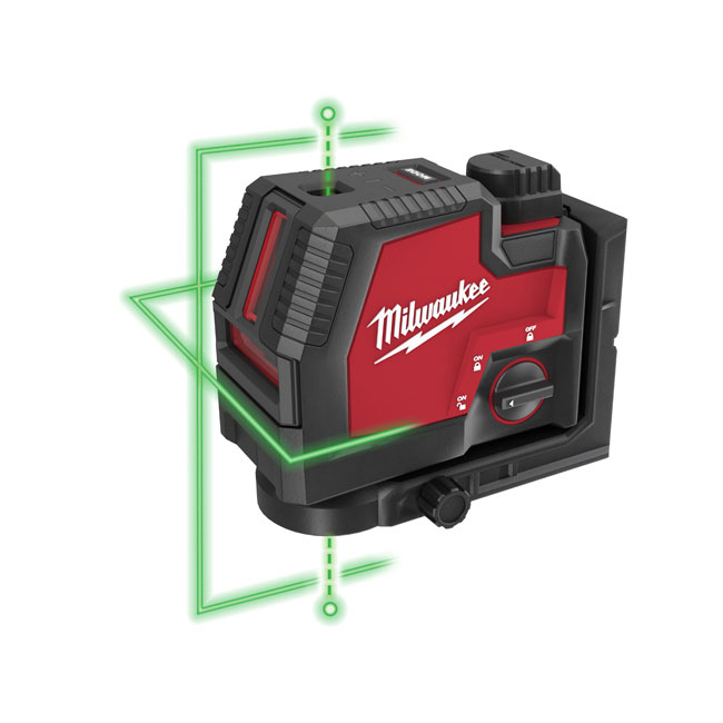Milwaukee USB Rechargeable Green Cross Line & Plumb Points Laser from Columbia Safety