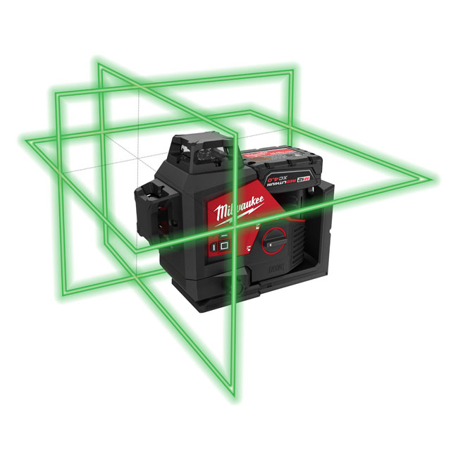 Milwaukee M12 Green 360° 3-Plane Laser Kit from Columbia Safety