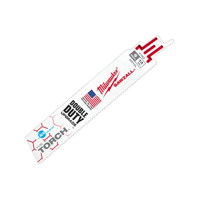 Milwaukee 6 inch 14 TPI Torch Ice Hardened Metal Demolition SAWZALL Blade from Columbia Safety