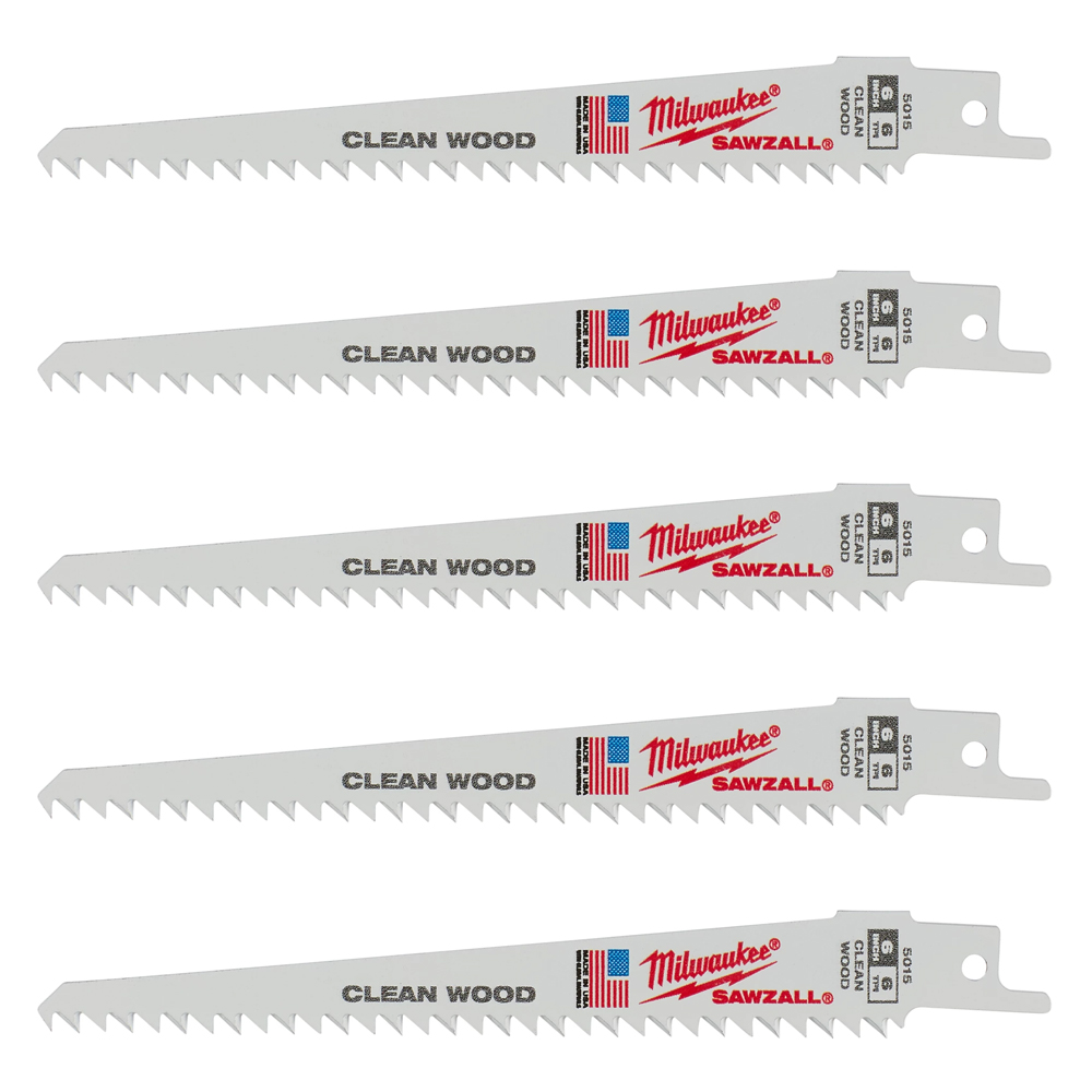 Milwaukee 6 TPI Fleam Ground Wood SAWZALL Blade (5 Pack) from Columbia Safety