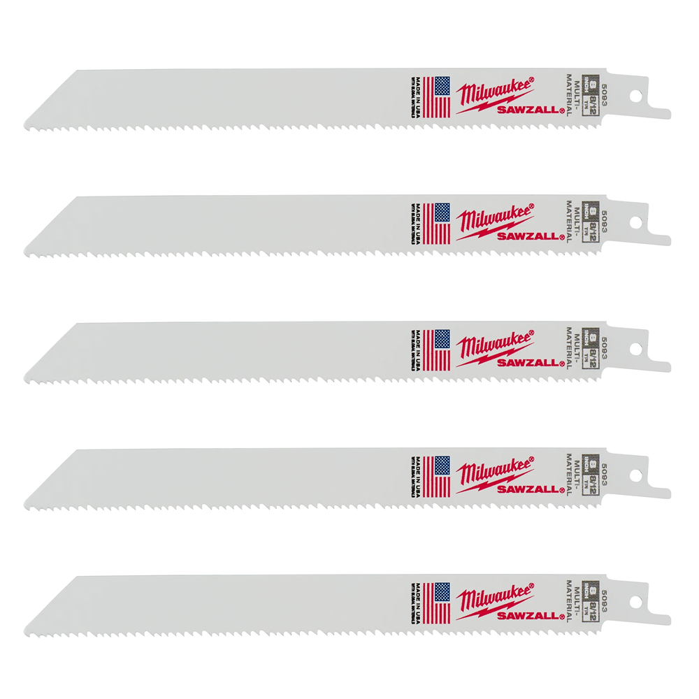 Milwaukee 8/12 TPI Multi-Material SAWZALL Blade (5 Pack) from Columbia Safety