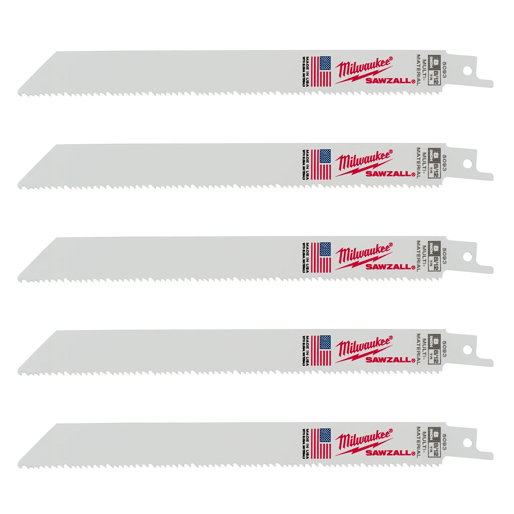 Milwaukee 8/12 TPI Multi-Material SAWZALL Blade (5 Pack) from Columbia Safety