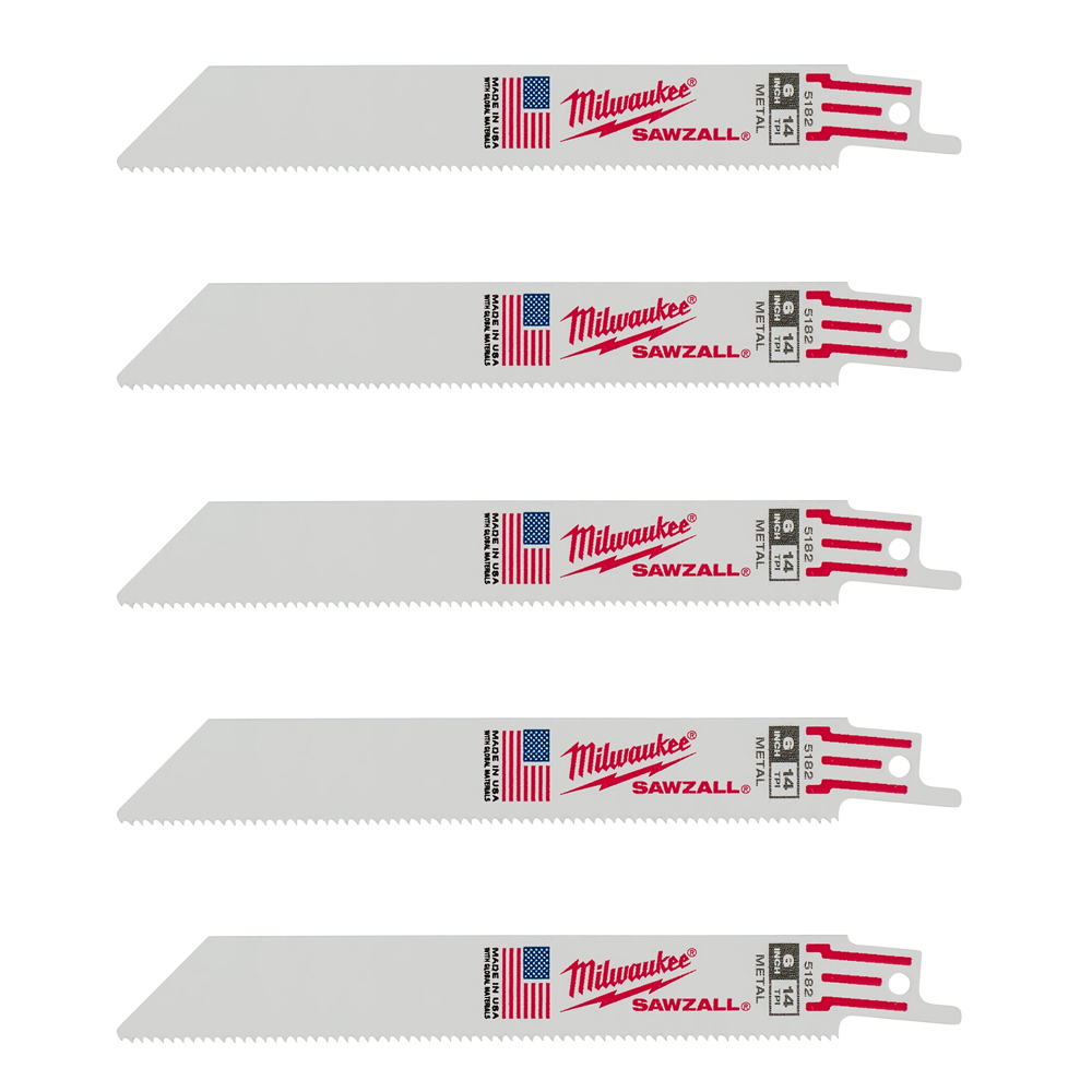 Milwaukee 14 TPI Thin Kerf Metal SAWZALL Blade (5 Pack) from Columbia Safety