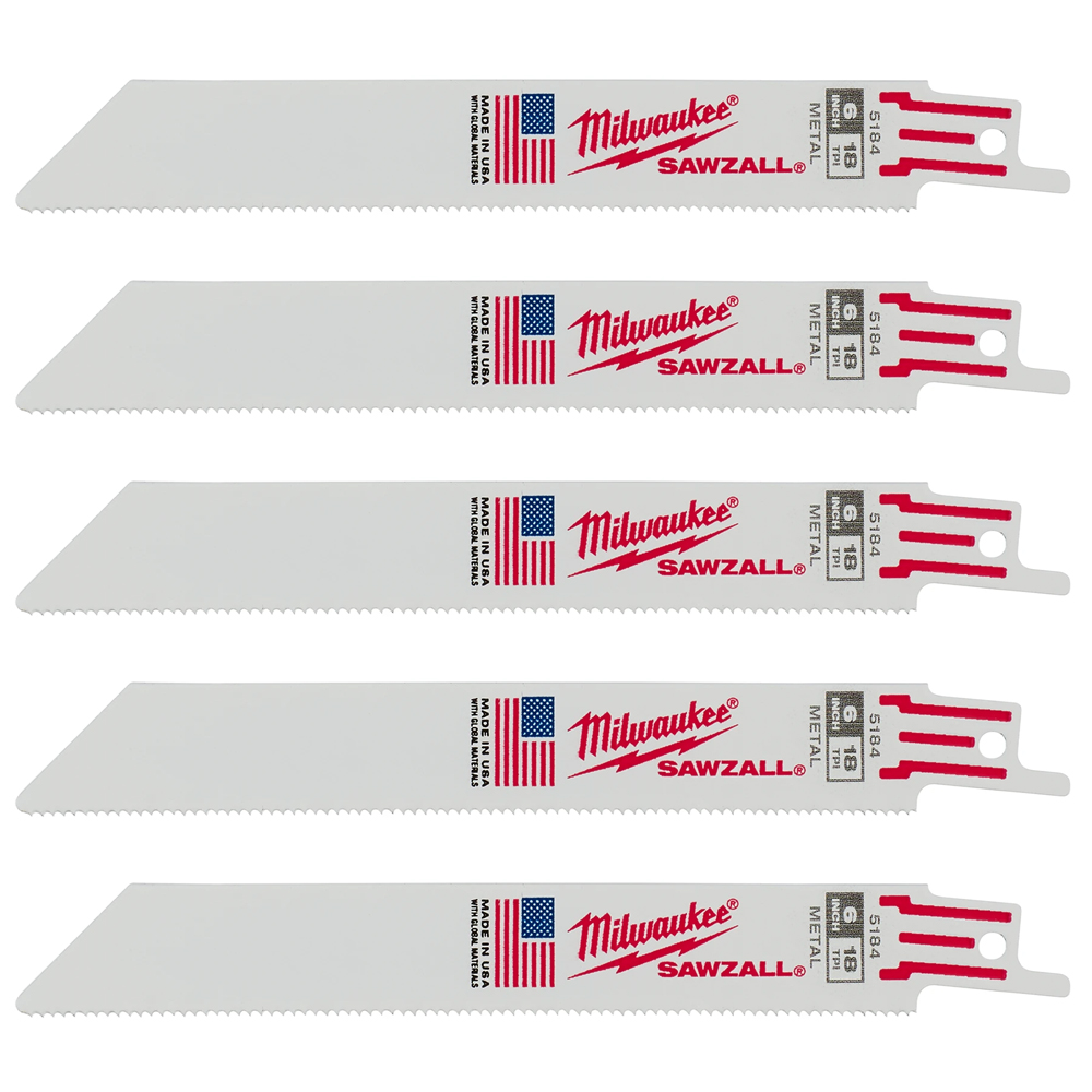 Milwaukee 18 TPI Thin Kerf Metal SAWZALL Blade (5 Pack) from Columbia Safety