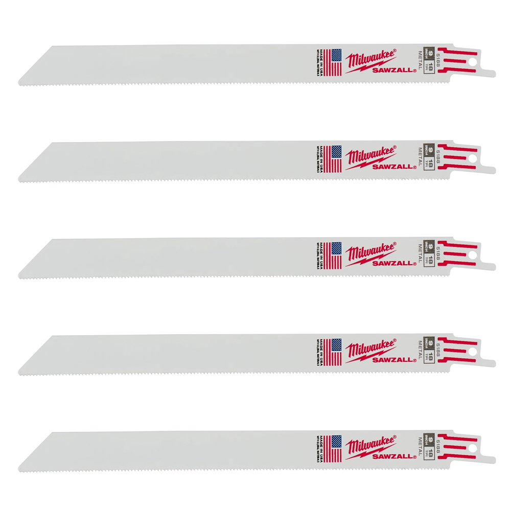 Milwaukee 18 TPI Thin Kerf Metal SAWZALL Blade (5 Pack) from Columbia Safety