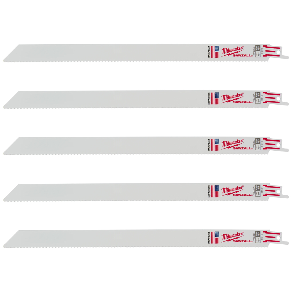 Milwaukee 18 TPI Thin Kerf Metal SAWZALL Blade (5 Pack) from Columbia Safety