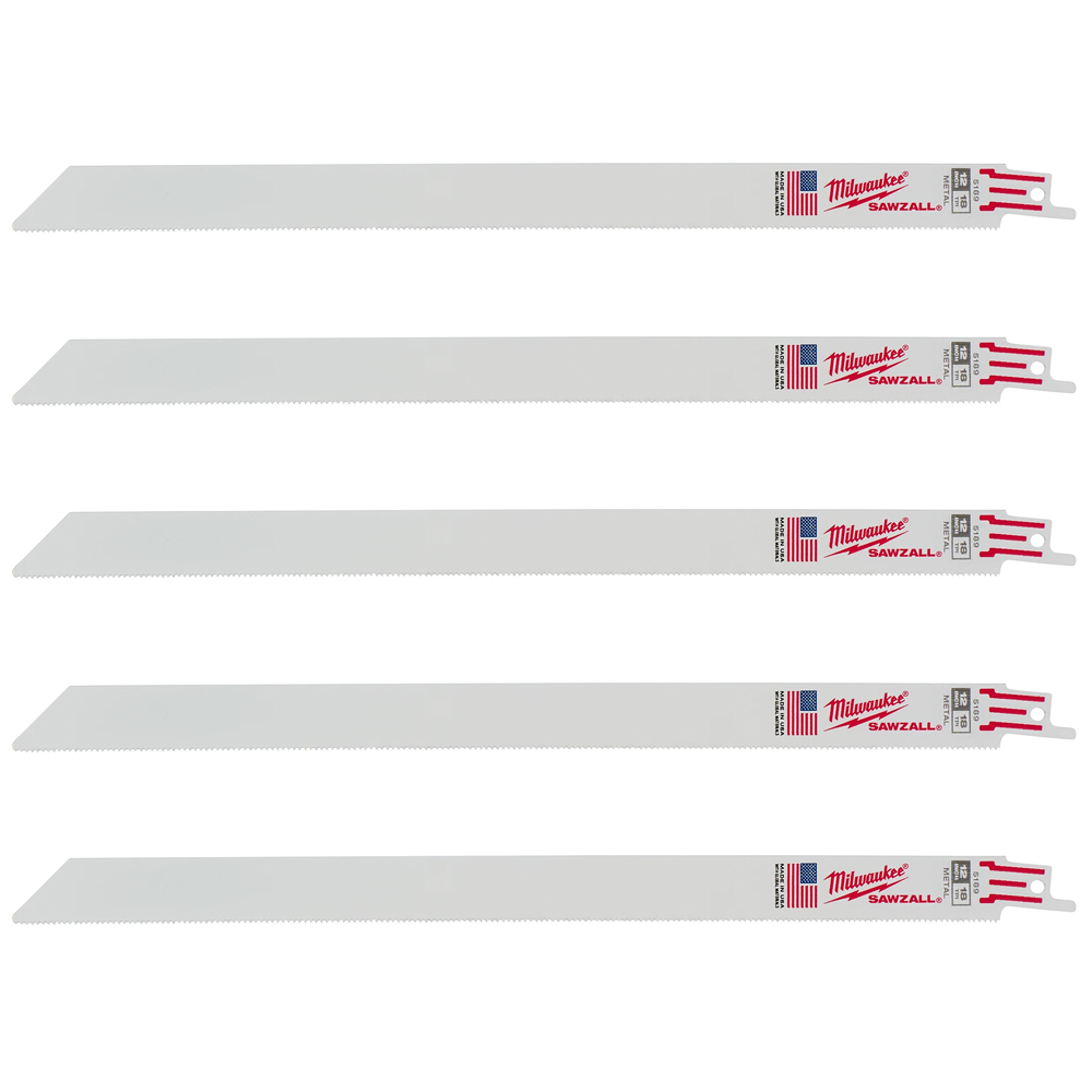 Milwaukee 18 TPI Thin Kerf Metal SAWZALL Blade (5 Pack) from Columbia Safety