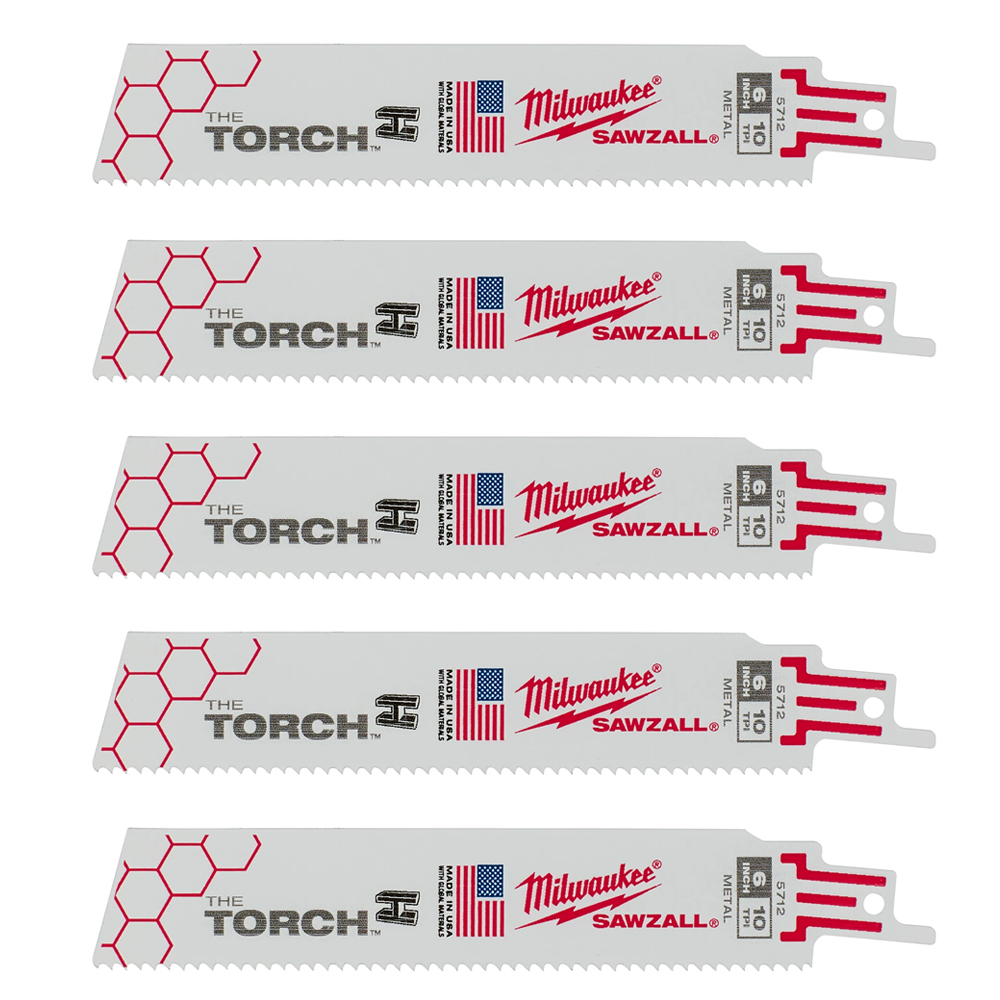 Milwaukee 10 TPI Metal Demolition Torch SAWZALL Blade (5 Pack) from Columbia Safety
