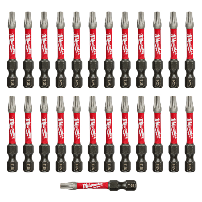 Milwaukee SHOCKWAVE Insert Bit 2 Inch Torx T25 (25 Pack) from Columbia Safety