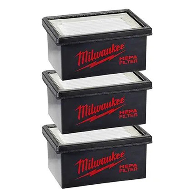 Milwaukee HAMMERVAC 3-Pack HEPA Filters from Columbia Safety