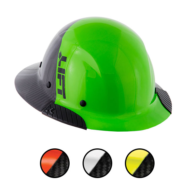 Lift Safety DAX Fifty 50 Carbon Fiber Full Brim Hardhat Colors from Columbia Safety