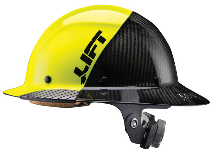 Lift Safety DAX Fifty 50 Carbon Fiber Full Brim Hardhat from Columbia Safety