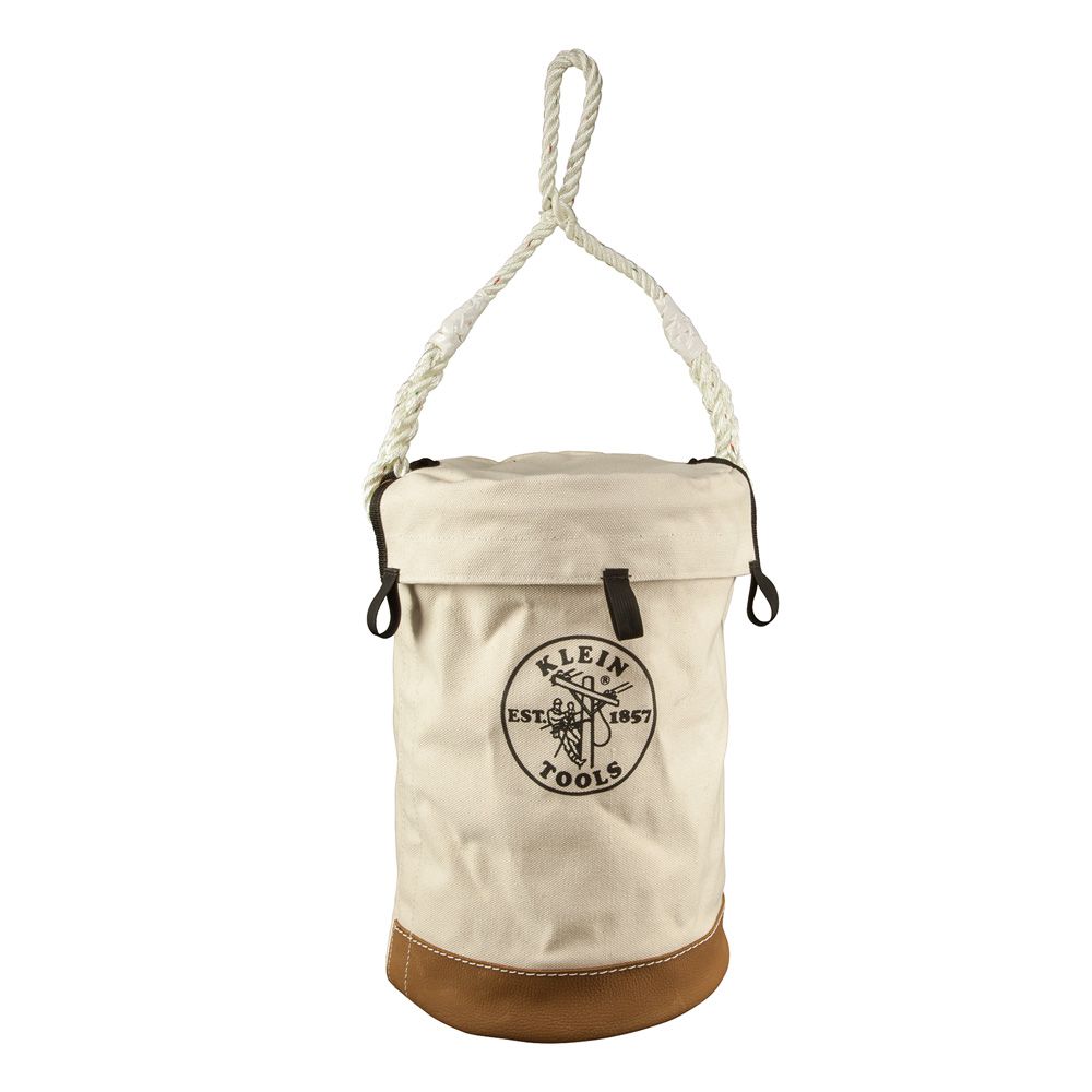 Klein Tools 5104VT 100 lb Canvas Bucket with Velcro Top from Columbia Safety