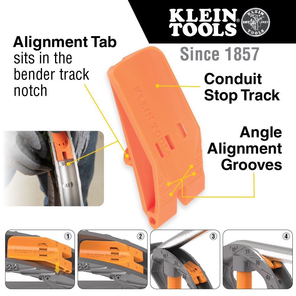 Klein Tools Iron Conduit Bender Full Assembly 1 Inch EMT with Angle Setter from Columbia Safety