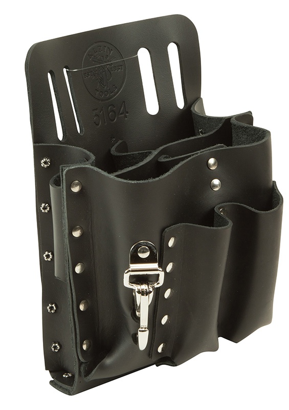 Klein Tools 5164 Leather Tool Pouch with 8 Pockets and Knife Snap