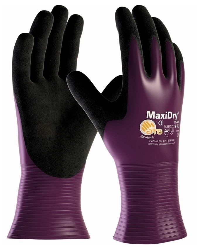 PIP MaxiDry Fully Dipped Nitrile Glove with Nylon / Lycra Liner and Non-Slip Grip Palm & Fingers from Columbia Safety