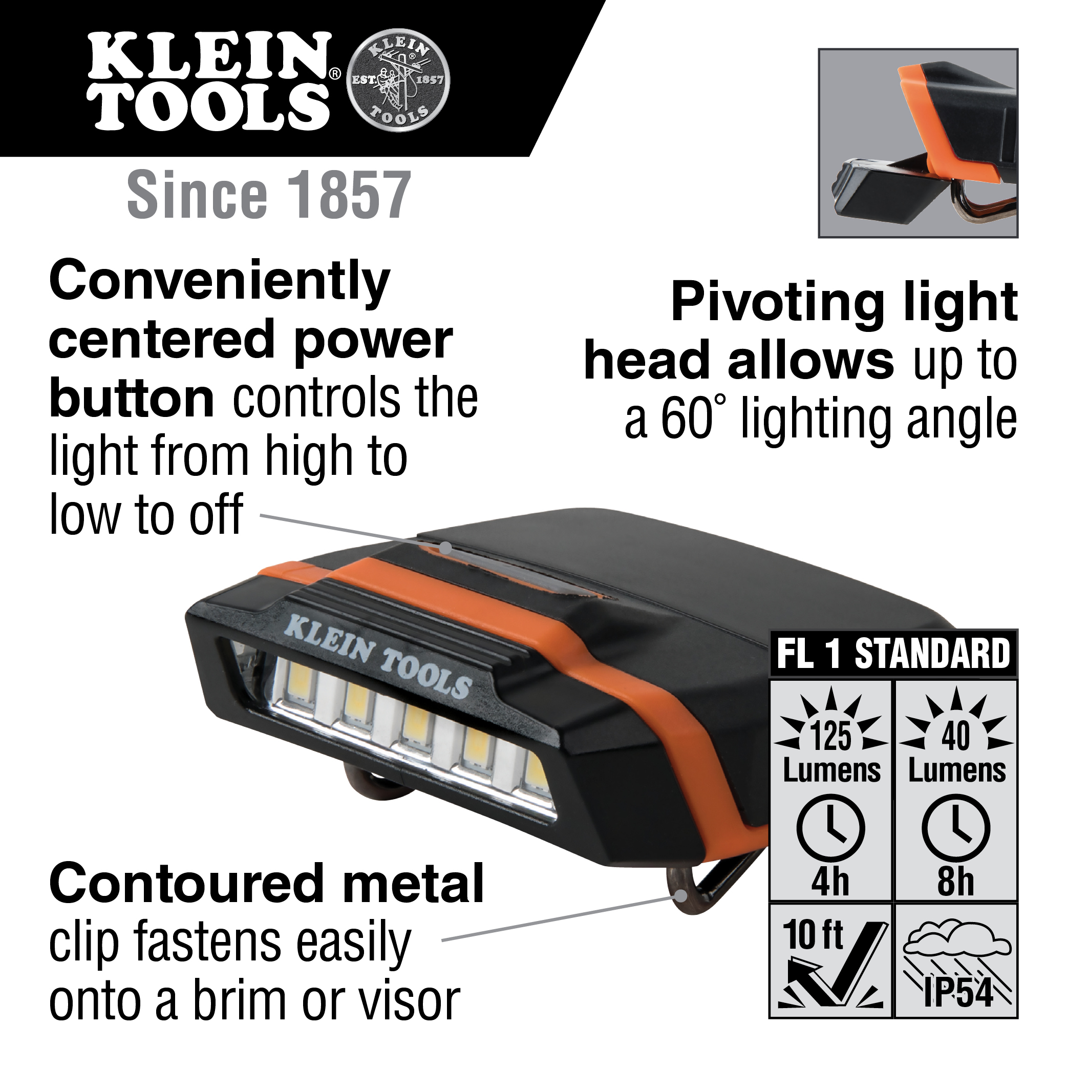 Klein Tools LED Cap Visor Light from Columbia Safety