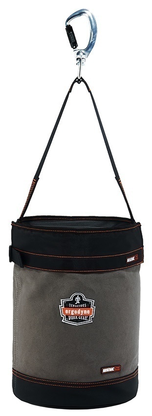 Ergodyne 5940 Arsenal Leather Bottom Canvas Bucket with Swiveling Carabiner from Columbia Safety