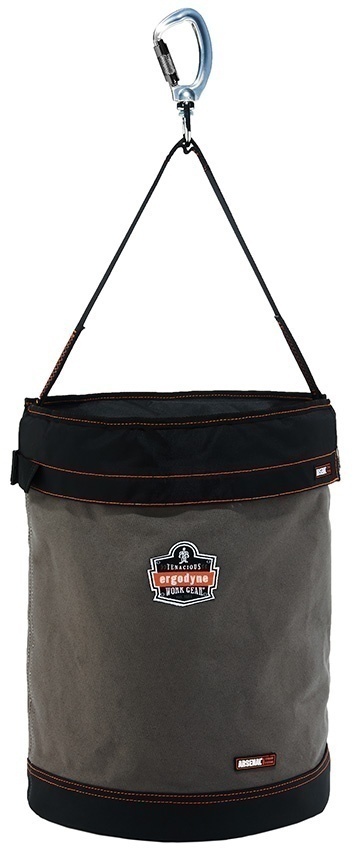 Ergodyne 5945 150 lb Arsenal XL Leather Bottom Canvas Bucket with Swiveling Carabiner  from Columbia Safety