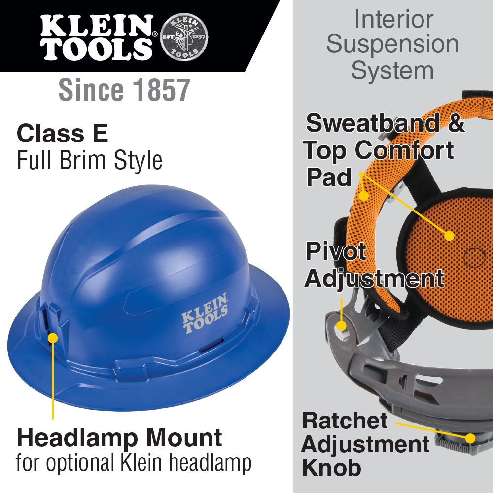 Klein Tools Full Brim Hard Hat from Columbia Safety
